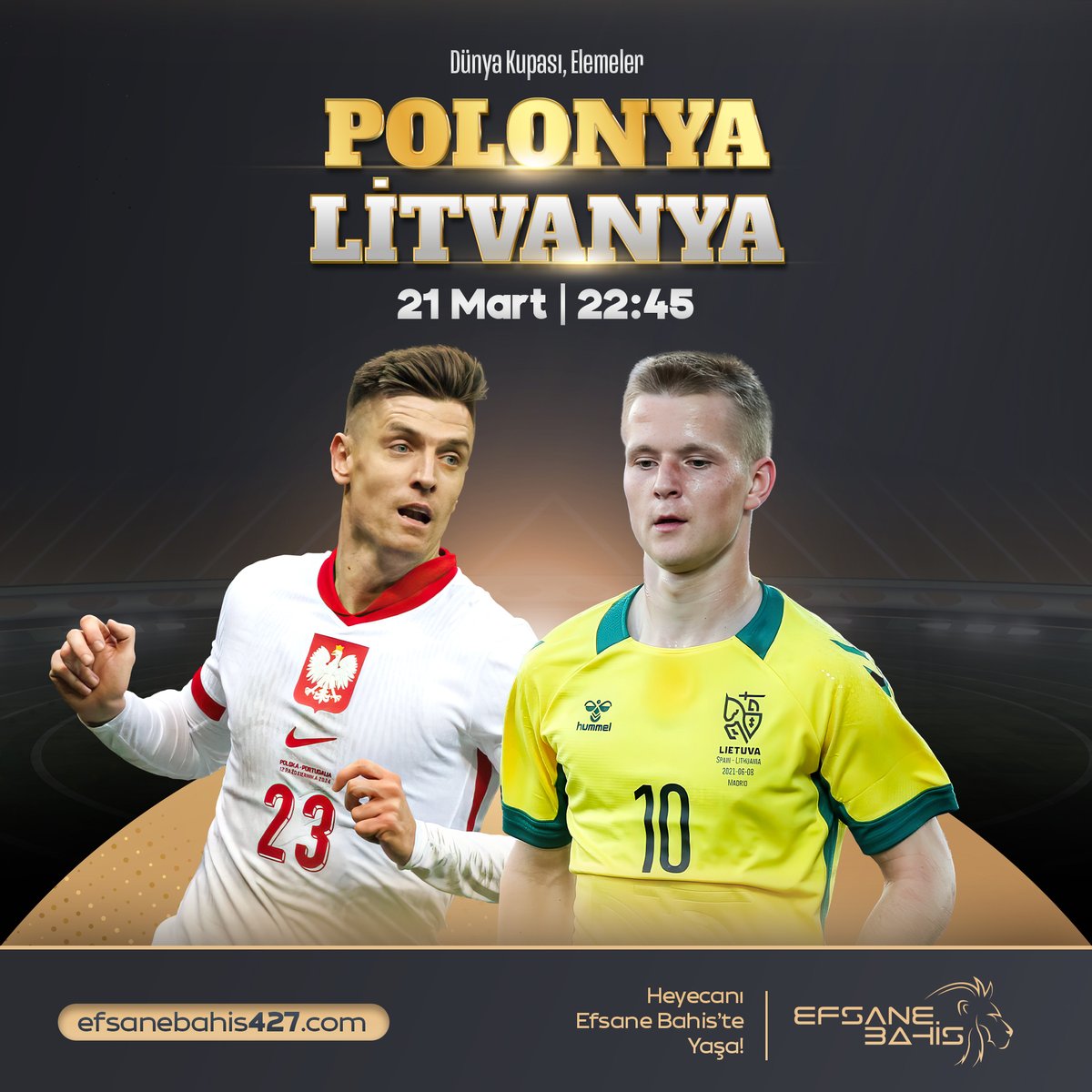 Efsane Bahis'le Cuma Bülteninde Efsane Karşılaşmalar Sizlerle!

 ⚽️#İngiltere  - #Arnavutluk
 ⚽️#Polonya -  #Litvanya

 Efsane Oranlarla Bahis Almak İçin:efsanebahis427.com