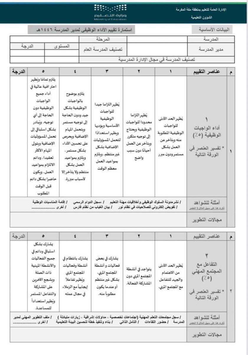 Abdullhaljedani's tweet photo. الزملاء مديري ومديرات المدارس ||

هذا دليل محترف ومتكامل  ، مدعومًا بالأمثلة والشواهد ، يساعدكم بإذن الله على فهم وتطبيق تقييم #الأداء_الوظيفي لمدير المدرسة لعام ١٤٤٦ هـ ،  بأفضل صورة 👍
مع كامل الشكر ل #تعليم_مكة 
https://t.co/3zkRd1tWVd https://t.co/MxxTkWendS