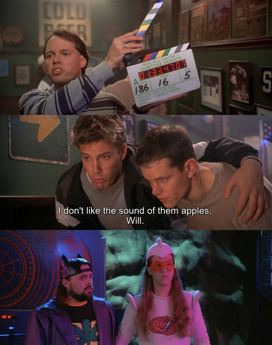 Dates in Movies (@datesinmovies) on Twitter photo Mar 21st 2001 - #JayAndSilentBob arrived at Miramax Studios to prevent the filming of Bluntman and Chronic. They also interrupted the filming of Good Will Hunting 2: Hunting Season.
📽️📅 Jay and Silent Bob Strike Back (2001) Dir. <a href="/ThatKevinSmith/">KevinSmith</a> Mar 21st 2001 - #JayAndSilentBob arrived at Miramax Studios to prevent the filming of Bluntman and Chronic. They also interrupted the filming of Good Will Hunting 2: Hunting Season.
📽️📅 Jay and Silent Bob Strike Back (2001) Dir. <a href="/ThatKevinSmith/">KevinSmith</a>