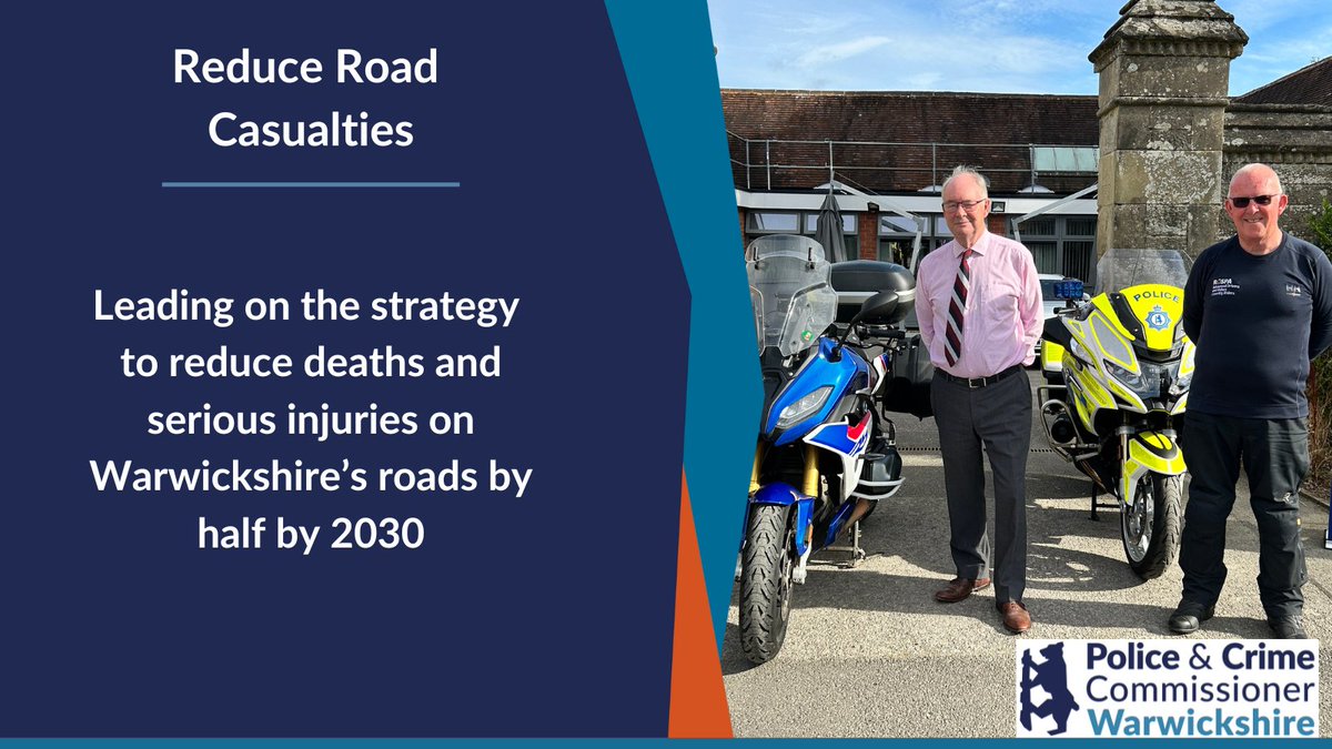 Road safety remains a priority as we work towards halving road deaths &amp; serious injuries by 2030, which will be achieved by:

👮Holding the force to account for tackling problem drivers

🤔Increasing awareness of safer road use

📝Advocating for national road safety measures