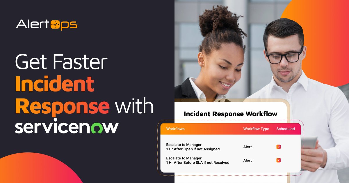 Speed up incident response in ServiceNow with automation. AlertOps adds smart alerts, escalations, and real-time updates to resolve issues faster.

See how: hubs.la/Q03cTGK40

#IncidentResponse #EnterpriseEfficiency #ServiceNow