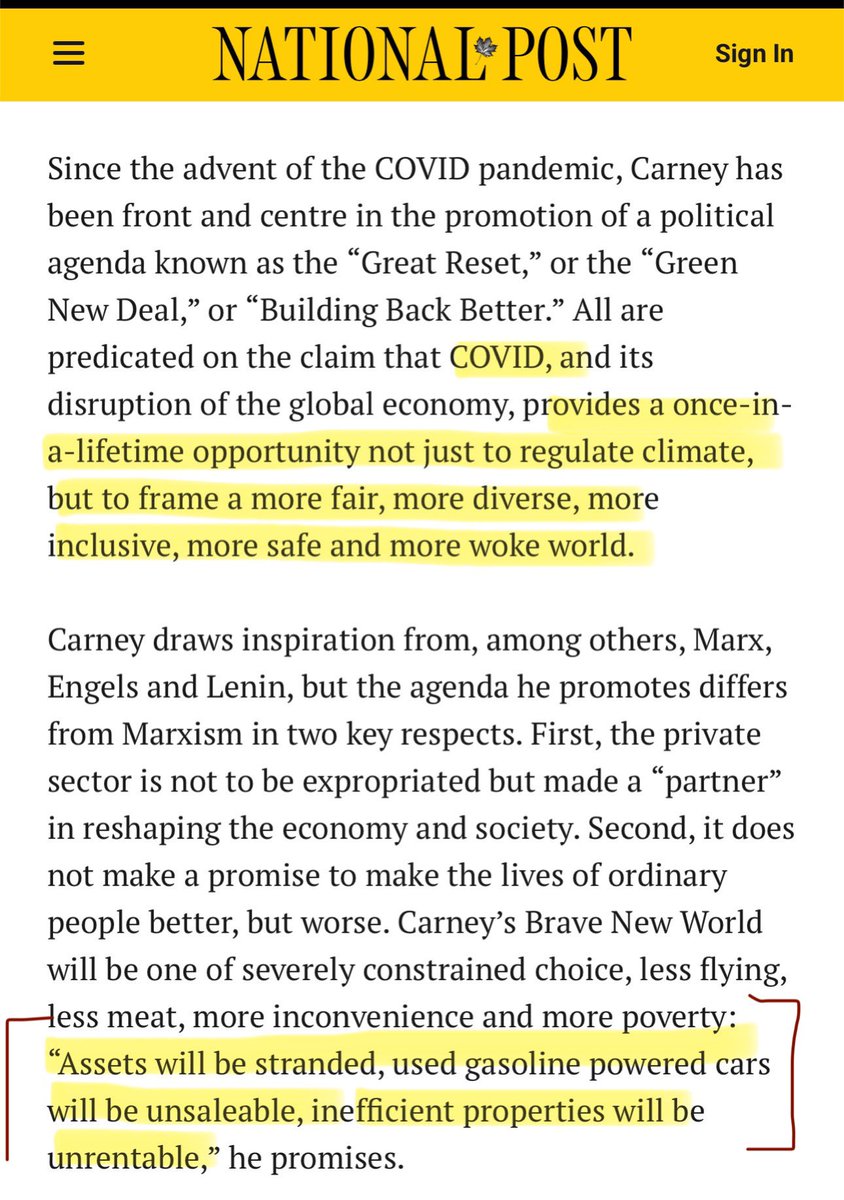 Carney’s not-so-secret plan for Canada, in his own words:
“Assets will be stranded, used gasoline powered cars will be unsaleable, inefficient properties will be unrentable”. Leveraging the Covid pandemic to do all this.
(What ever happened in Winnipeg’s, btw?)
Vote wisely.