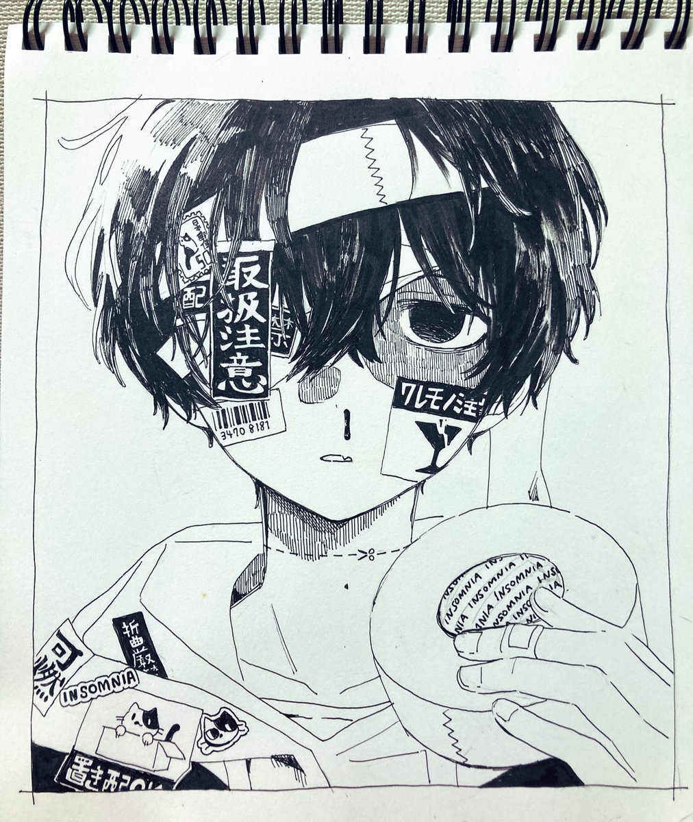 mariyasu_sub's tweet image. なくしたと思ってたクロッキー帳の中にいたぶっち