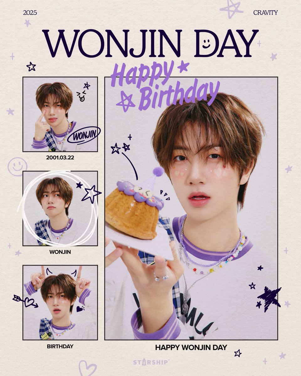 ✨ 𝐇𝐀𝐏𝐏𝐘 𝐁𝐈𝐑𝐓𝐇𝐃𝐀𝐘
#CRAVITY #WONJIN ✨
⠀
#크래비티 #원진 의
생일을 축하합니다💜🥳
⠀
#HAPPYWONJINDAY
#HBD_HWJ
#깨물어주고싶은_함원진_생일