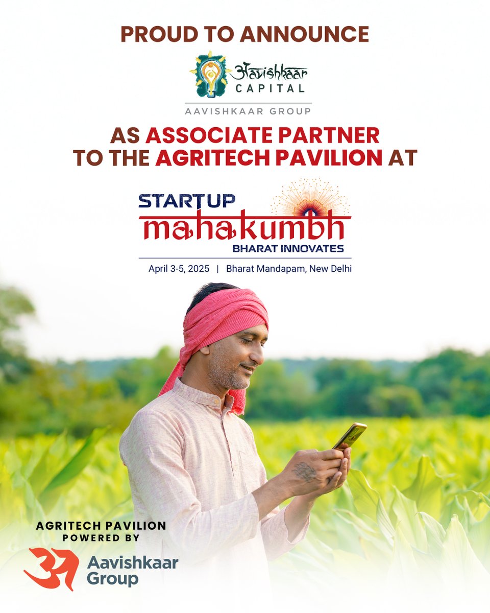 Aavishkaar Capital (@aavishkaarvc) on Twitter photo <a href="/AavishkaarGrp/">Aavishkaar Group</a> is delighted to have <a href="/AavishkaarVC/">Aavishkaar Capital</a> as an Associate Partner to the Agritech Pavilion at #StartupMahakumbh, the world’s largest celebration of innovation & Entrepreneurship.
Register now: startupmahakumbh.org <a href="/AavishkaarGrp/">Aavishkaar Group</a> is delighted to have <a href="/AavishkaarVC/">Aavishkaar Capital</a> as an Associate Partner to the Agritech Pavilion at #StartupMahakumbh, the world’s largest celebration of innovation & Entrepreneurship.
Register now: startupmahakumbh.org