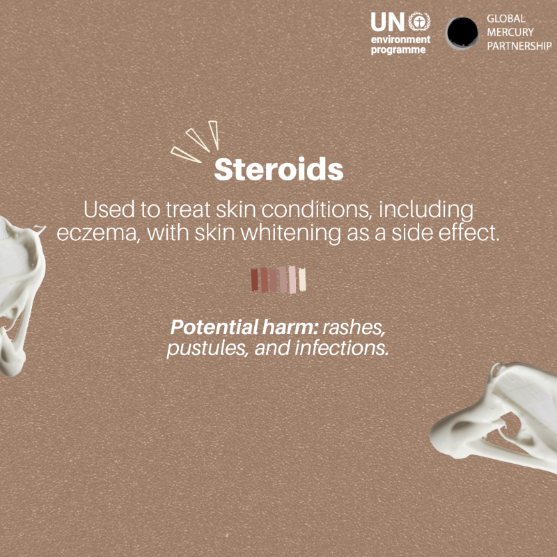 UNEP's tweet photo. Toxic beauty ideals are among the many effects of racism, with people worldwide too often feeling pressure to change their skin tone, putting health at risk.

Check the harmful effects of mercury &amp; other products used to lighten skin. @UNEP_africa @RobertaAnnan #FightRacism