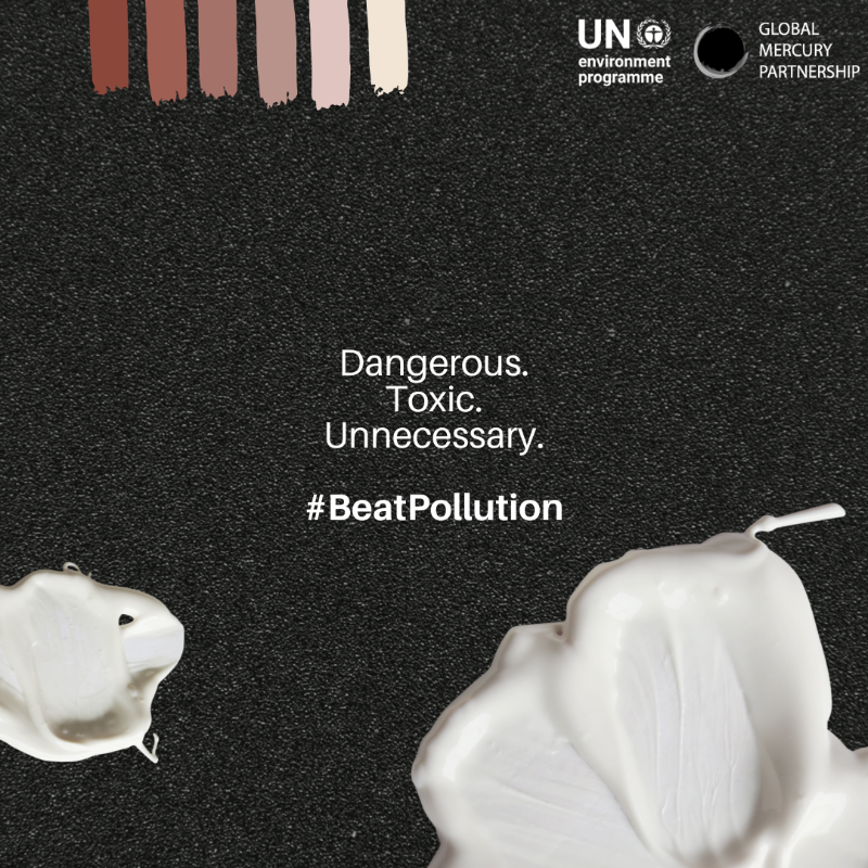 UNEP's tweet photo. Toxic beauty ideals are among the many effects of racism, with people worldwide too often feeling pressure to change their skin tone, putting health at risk.

Check the harmful effects of mercury &amp; other products used to lighten skin. @UNEP_africa @RobertaAnnan #FightRacism
