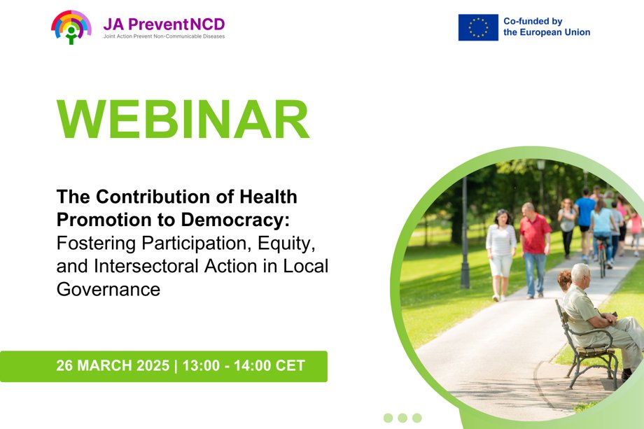 📢#Fisabio te invita al próximo webinar de @preventncd 🌍✨

El 𝟮𝟲 𝗱𝗲 𝗺𝗮𝗿𝘇𝗼 (𝟭𝟯:𝟬𝟬-𝟭𝟰:𝟬𝟬 𝗖𝗘𝗧) descubre cómo la promoción de la salud fortalece la democracia🗳️, fomenta la equidad⚖️ y mejora el gobierno local🤝.

🔎 Más información👇
preventncd.eu/events/webinar…