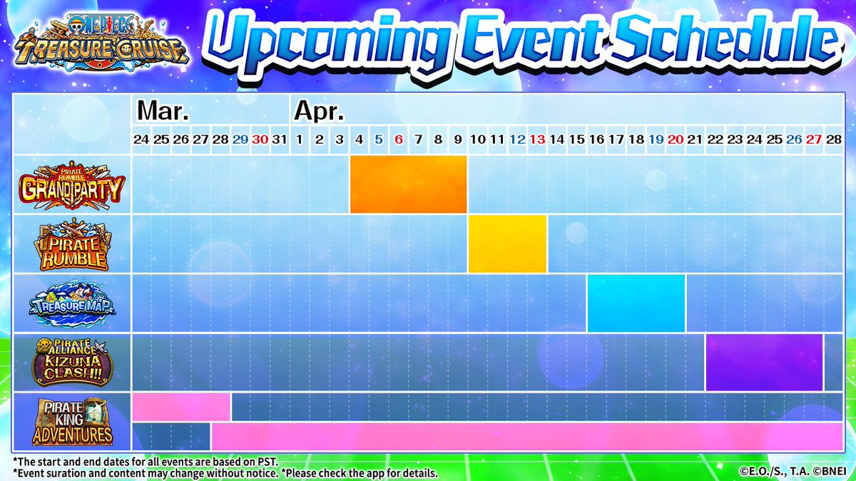 ONE_PIECE_TC's tweet photo. Nakama, get your crews ready for these upcoming game events 📰

#ONEPIECE #OPTC https://t.co/5L9icTxvLd