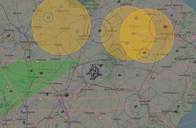 Andyyyyrrrr's tweet photo. 07:24 GOLD 63-64 USAF x1 KC-46 & x1 KC-135
+ TABOR 11 flt x4 USAF F-35/A Lightning II's
All Airborne from RAF Mildenhall & Lakenheath.
#GOLD63 (Not Pinging) Is working Swan Mil 259.600 Looking to Pick up hold above Marham. Climbing FL270.
#GOLD63 : 16-46023
#GOLD64: 58-0042 https://t.co/uSvpx1t7uc