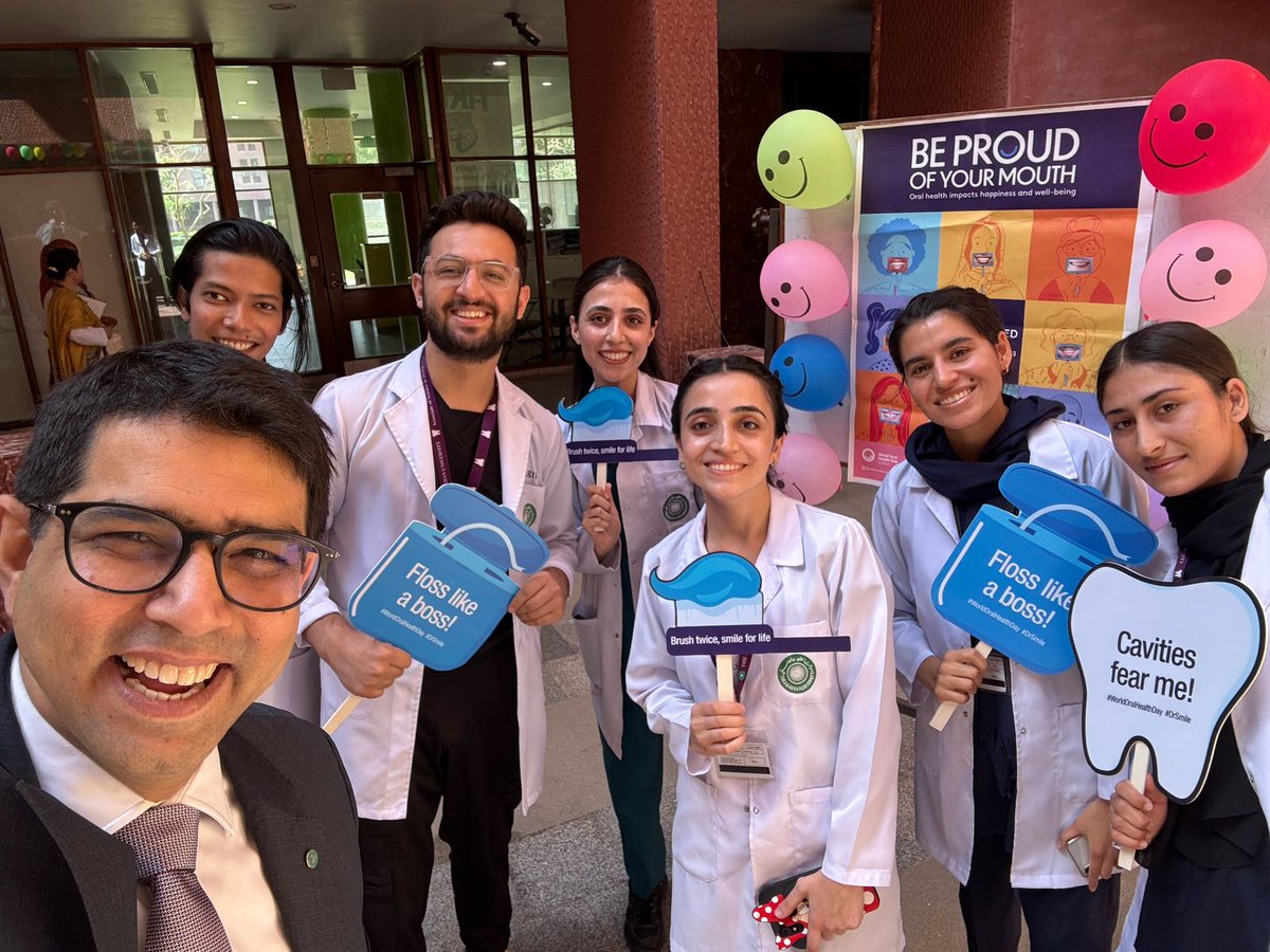 AdilHaiderMD's tweet image. This World Oral Health Day🦷🪥, our Associate of Dental Hygiene students promoted awareness about oral diseases, stressing prevention and care. Kudos to the team for teaching our students and staff about oral health through interactive activities! #HappyMouth #WOHD2025