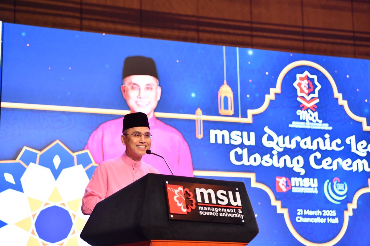 MohdShukriYajid's tweet image. Officiated the annual @MSUmalaysia Quranic League 5.0, organised by @msumalaysiacfs and @msuicc.  Remarkable event dedicated to nurturing balanced, holistic, and well-rounded individuals through the beauty of the Quran. Well done everyone! #MQL5 #RamadanConnect #RamadanRecharge