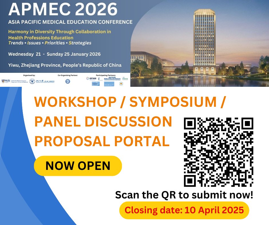 Just 3 weeks to go before proposal(s) submission ends for workshops, symposiums and panel discussions.

Submit now via the conference website - medicine.nus.edu.sg/cenmed/sites/a…