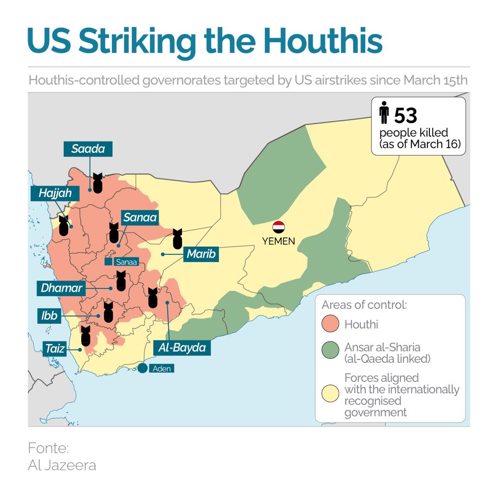 MEDialogues's tweet image. Middle East on edge: as the #Gaza truce collapses, Israel's attacks kill hundreds in the Strip, the #US launches major airstrikes in #Yemen, and the #Houthis return to the spotlight in the Red Sea.
#MEDThisWeek → ispionline.it/en/publication…