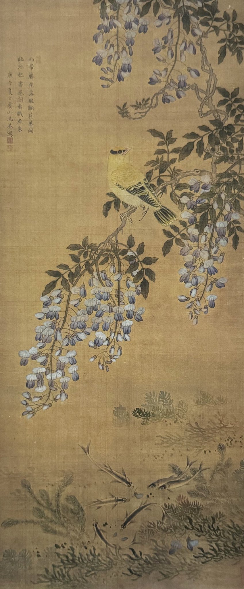 中国絵画　逸品 清国 名家 馬荃 清代の女性 花鳥画の至高の美 巻物絵　肉筆保証 中国絵画 逸品 清国 名家 馬荃 清代の女性 花鳥画の至高の美