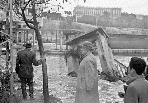 1947, el Manzanares desbordado, Madrid.