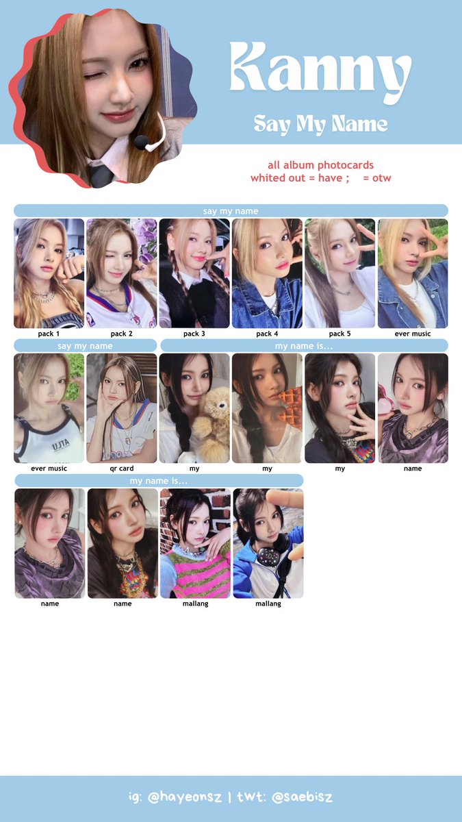 say my name 세이마이네임 smn saymyname photocard 포토카드 template