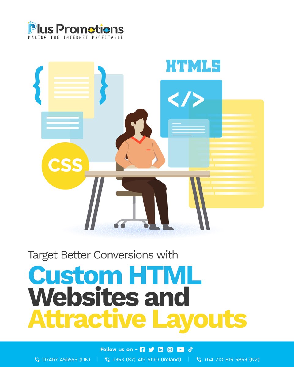 plus_promotions's tweet image. Boost your business success with a custom HTML website designed for better conversions. At Plus Promotions, we craft high-performance websites with clean code, fast loading speeds, and SEO-friendly structures that maximise user engagement.
#htmlwebsite #webdevelopment