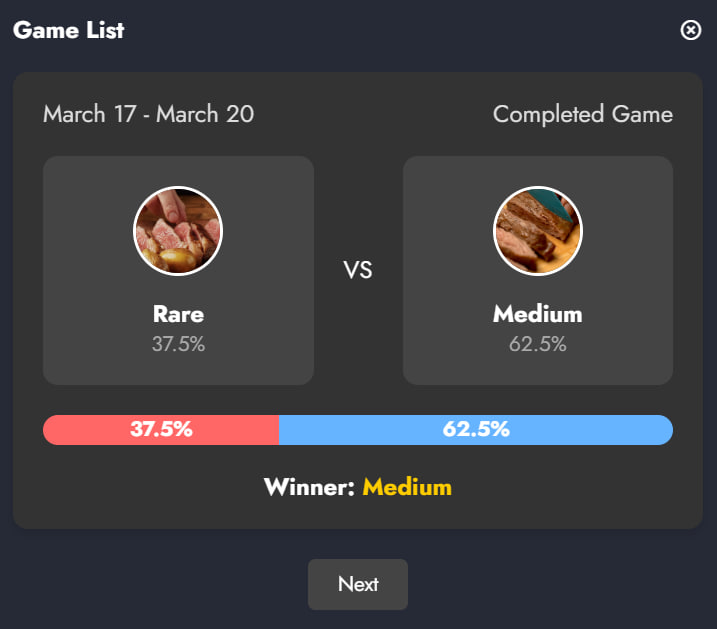 vsent_world's tweet photo. Rare vs. Medium showdown!
It looks like Medium has more votes!!  

Those who chose Rare will receive
🎁100p🎁
and those who chose Medium will receive 
🎁200p🎁  

A new game has been uploaded, so please enjoy!

#rare #medium https://t.co/6nvaSgdYOF