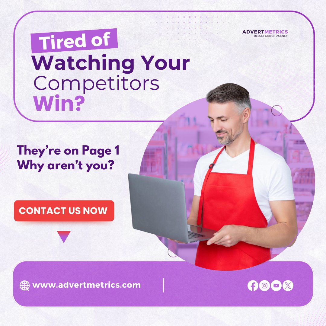 advertmetrics's tweet image. Every time someone searches for your service, your competitors are getting the clicks. Why? Because they invested in SEO, and you didn’t. Don’t let them steal your customers! We’ll help you outrank, outshine, and outsell them. Book a free SEO audit now.

#MoreSales #Advertmetrics
