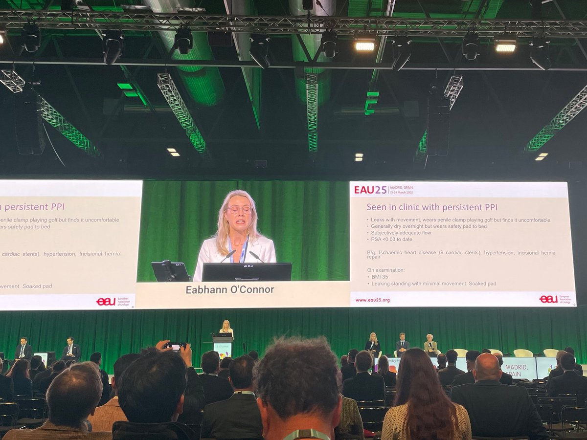 Sorcha O' Meara (@sorchom) on Twitter photo Great to see <a href="/EabhannOC/">Eabhann O'Connor</a> presenting this morning at #EAU25 as the panel discuss options for post-prostatectomy SUI🇮🇪🇪🇸 Great to see <a href="/EabhannOC/">Eabhann O'Connor</a> presenting this morning at #EAU25 as the panel discuss options for post-prostatectomy SUI🇮🇪🇪🇸