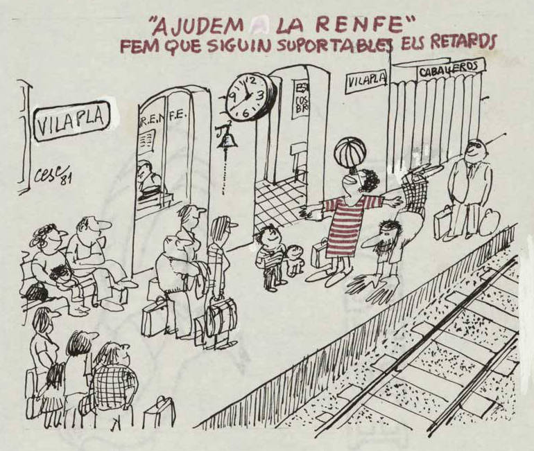 D'entre els dibuixos originals d'en Cesc que es conserven a la BC, hi ha els acudits per a la premsa, que tractaven temes d'actualitat, com aquest sobre els trens, publicat al diari Avui
#DivendresHistòria
(Top.: XXIII Cesc BC 281)
Vegeu els dibuixos a ja.cat/M7XTU