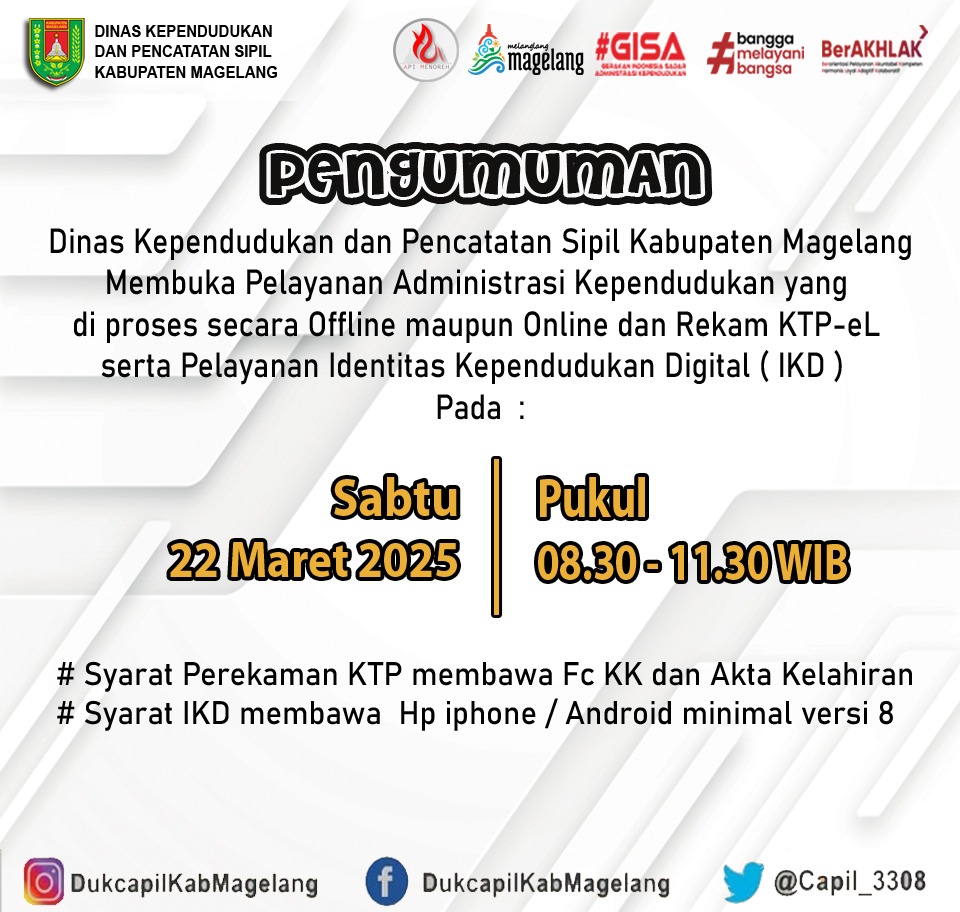 Disdukcapil Kab Magelang (@capil_3308) on Twitter photo 