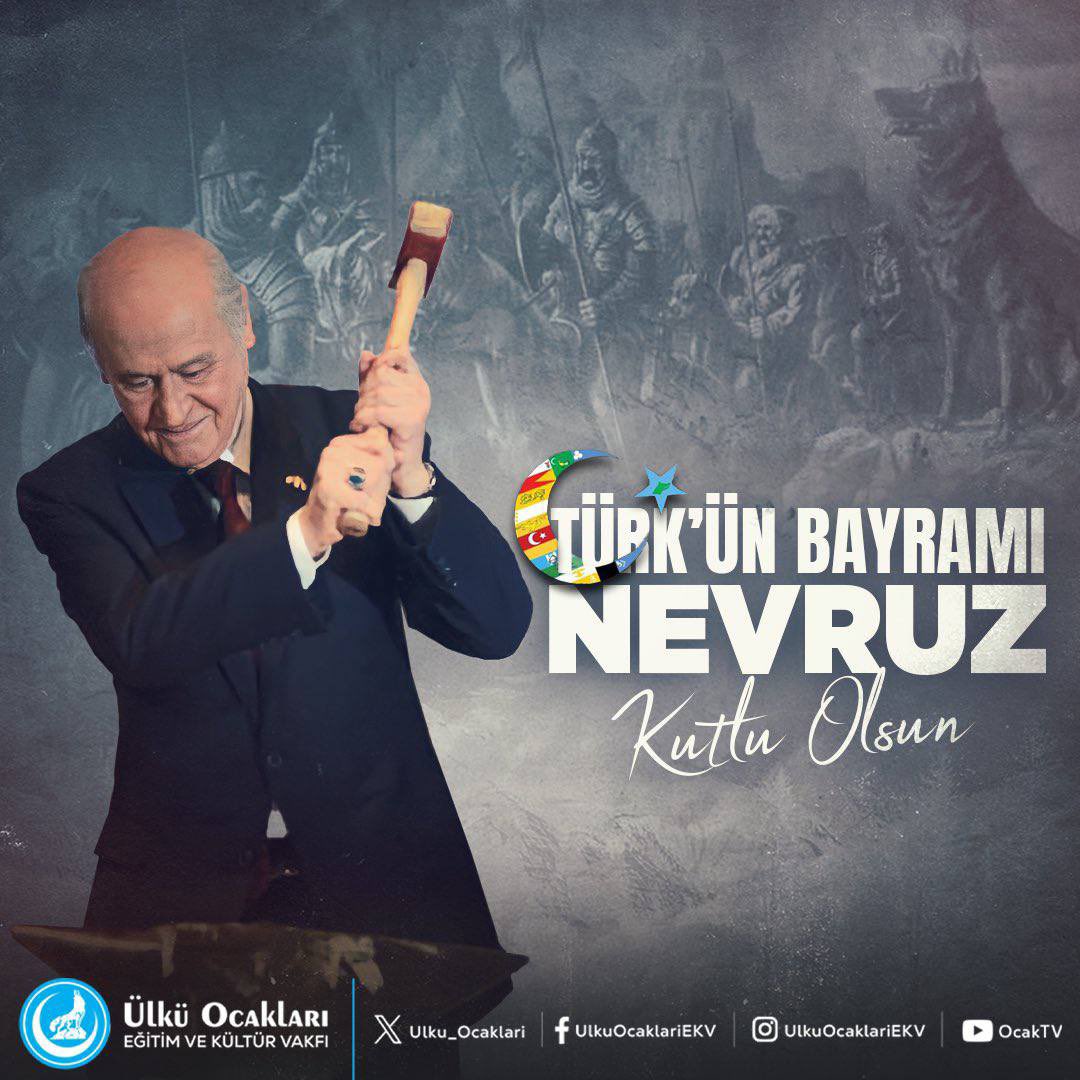 Türk’ün bayramı, Ergenekon’dan çıkışın müjdecisi #Nevruz kutlu olsun. Bu anlamlı günde, demir dağları eritip yeniden dirilişi simgeleyen aziz milletimizin; birlik ve dirlik içinde nice baharları karşılamasını temenni ediyorum. 
Tüm gönül ve kültür coğrafyamızın Nevruz Bayramı’nı