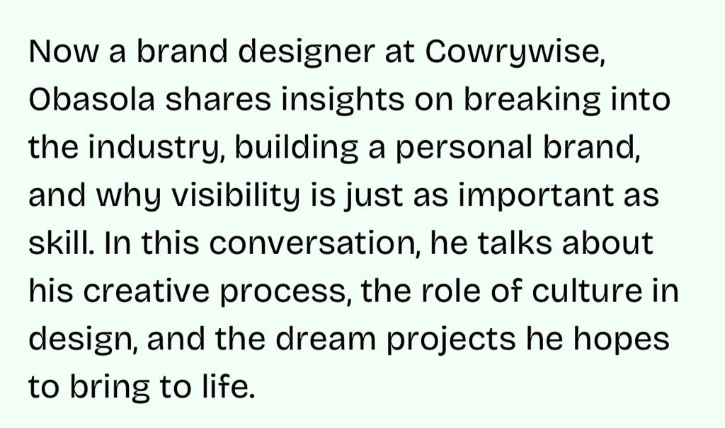 obasolaaa's tweet image. hey! i got featured on @thecondia where I splurged on my journey, exciting projects, how i deal with creative blocks and my upcoming movie “the art of showing up”🫠😜 and some interesting stuff.

s/o to @adedoyintofunmi 

read it here: thecondia.com/levelup-obasol…