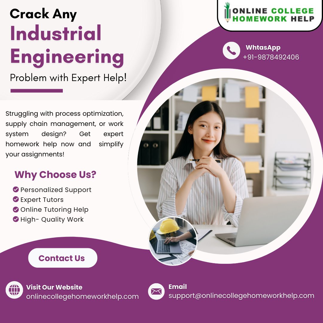 Onlinechwhelp's tweet image. 🔍 Crack Any Industrial Engineering Problem
✅ +91-9878492406
📩support@onlinecollegehomeworkhelp.com
onlinecollegehomeworkhelp.com/industrial-eng…
#industrialengineeringhomeworkhelp #industrialengineeringtutoringhelp #industrialengineeringassignmenthelp #industrialproductionengineering