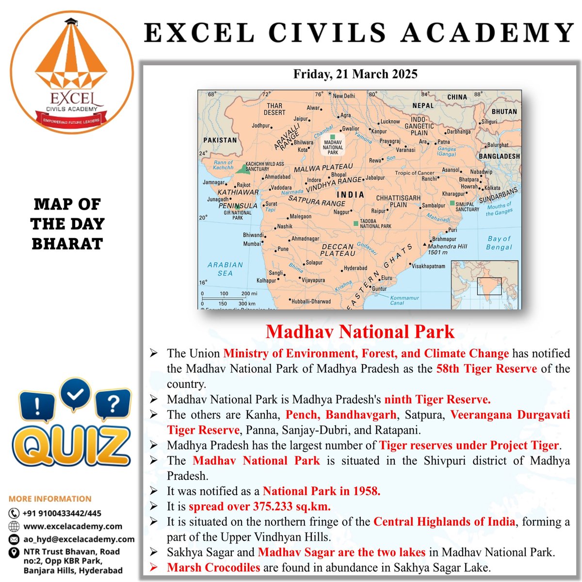 Madhav National Park 
#Nationalpark #Madhyapradesh #ExcelCivilsAcademy #upscprelims2025