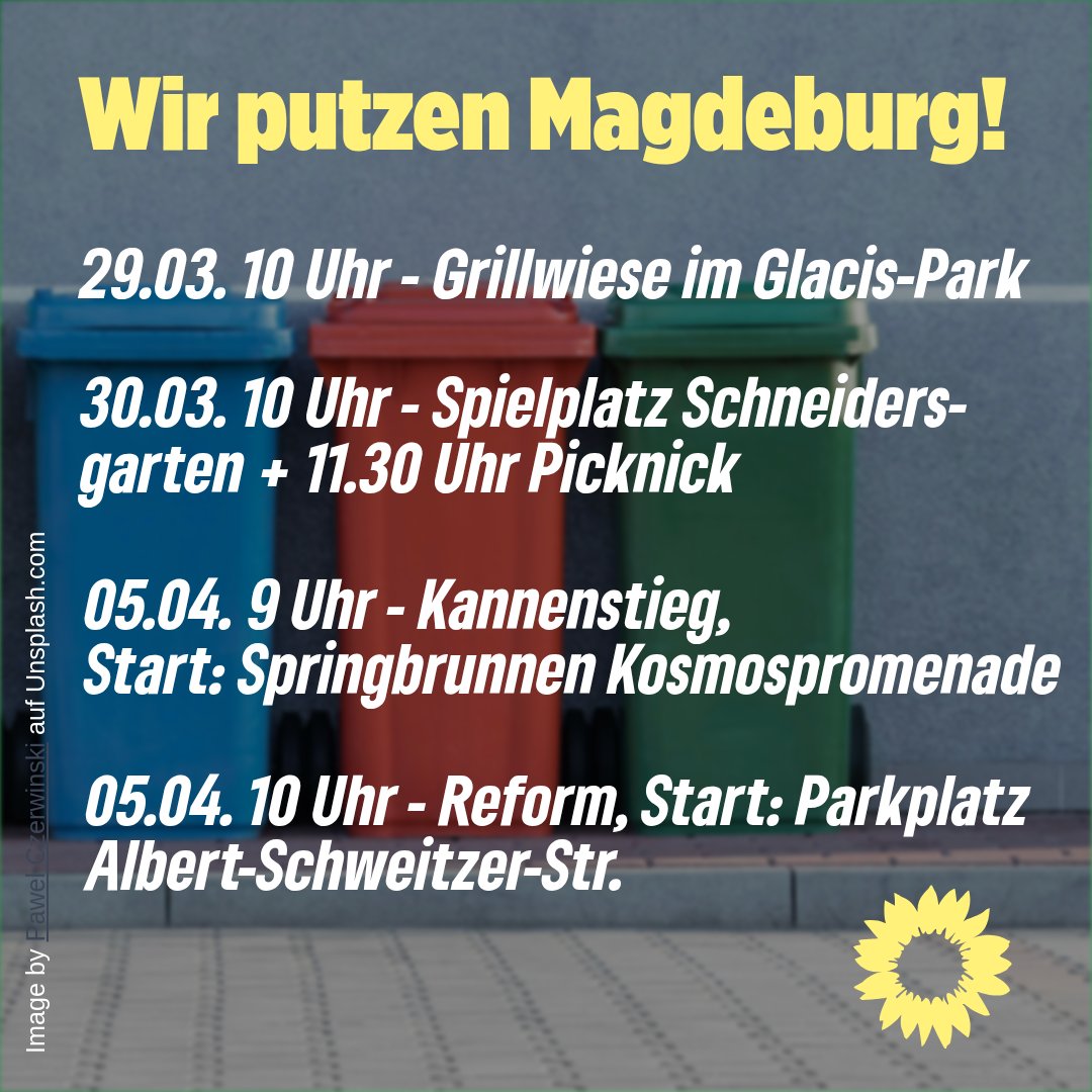 Wir beteiligen uns natürlich wieder bei den Müllsammelaktionen im Rahmen von "Magdeburg putzt sich". Du auch?