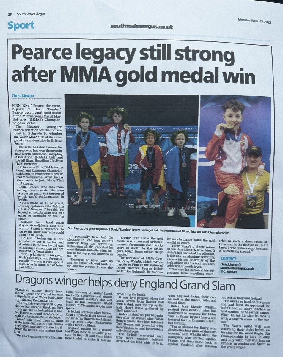 WelshRocky_1983's tweet photo. Welsh Rocky - ๐๏ธ
๐ข South Wales Argus ๐ฐ ๐ด๓ ง๓ ข๓ ท๓ ฌ๓ ณ๓ ฟ
๐ฃ๏ธ Congratulations Finn & Newport MMA ๐๐ฅ๐๐ผ
๐ https://t.co/i71liVXXZC
#davidbomberpearcelegacy #advancementofsport #newportmma #SMOA #FRP13๐ฅท๐ฟ https://t.co/QFhhjOlLl7