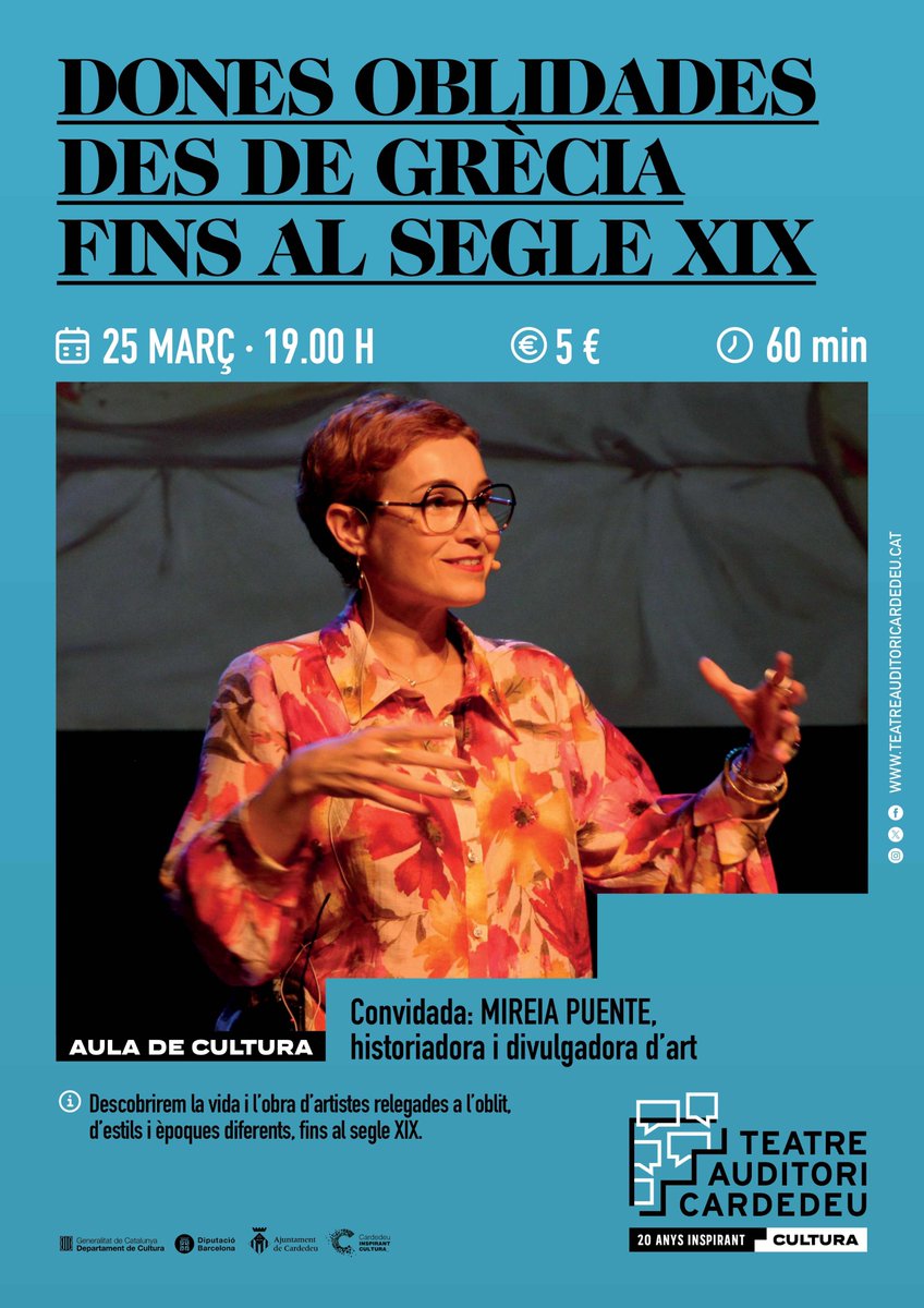 DONES OBLIDADES DES DE GRÈCIA FINS AL SEGLE XIX

Mireia Puente, historiadora i divulgadora d'art.

En aquesta xerrada la Mireia ens descobrirà i reivindicarà la vida i l'obra d'artistes relegades a l'oblit d'estils i èpoques diferents fins al s.XIX.