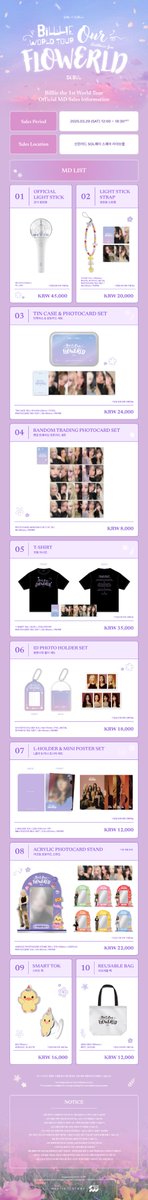#Billlie #빌리
World Tour 'Our FLOWERLD (Belllie've You)' in SEOUL
#BILLLIEinSEOUL #OurFLOWERLD #BelllieveYou
OFFICIAL MD SALES NOTICE

📍 신한카드 SOL페이 스퀘어 라이브홀

📅 판매 일정
3/29(토) 12:00 ~ 18:30 (KST)