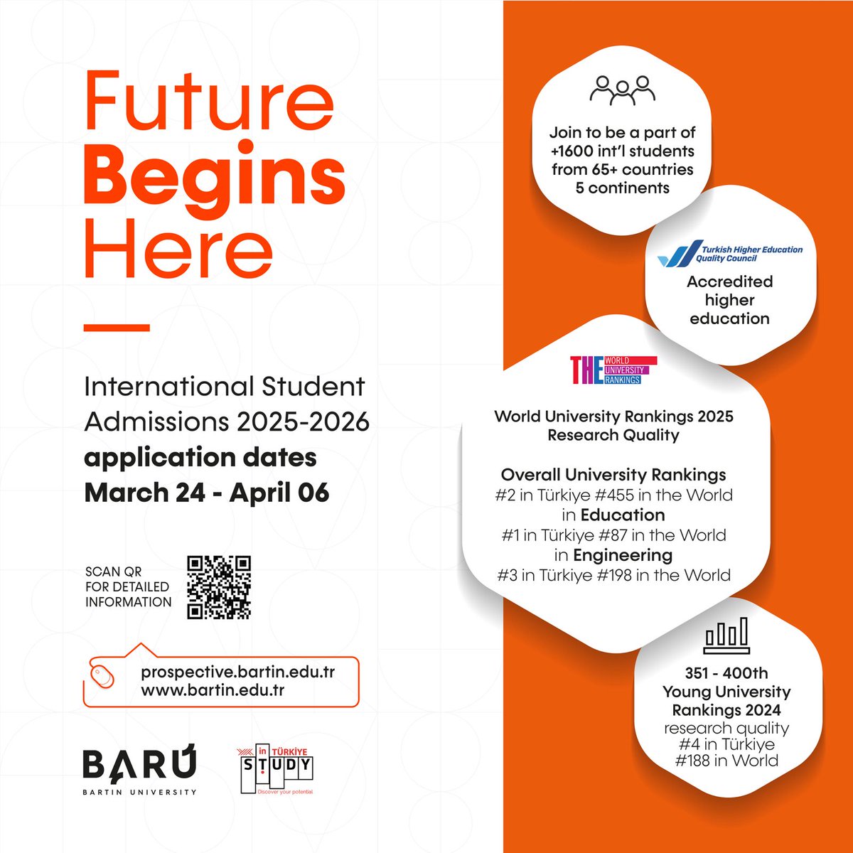 Bartinuni_ISO's tweet photo. Discover Excellence Beyond Borders:
Join Bartın University (BARU)Today.
Admissions open for int’l students:
March 24-April 06,2025 on
https://t.co/fK7icoylTr🌍 #studyinturkey #YourPathToSuccess
@uzun_orhan
@m_zahmakiran
@baruedutr
@Bartinuni_ISO
@BuIsoclub
@yurtdisiturkler https://t.co/5FlYY1enyD