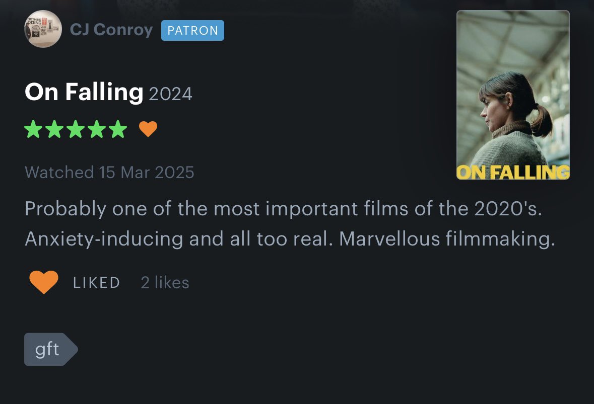 All hits no misses… cone see ON FALLING this week still in select cinemas…