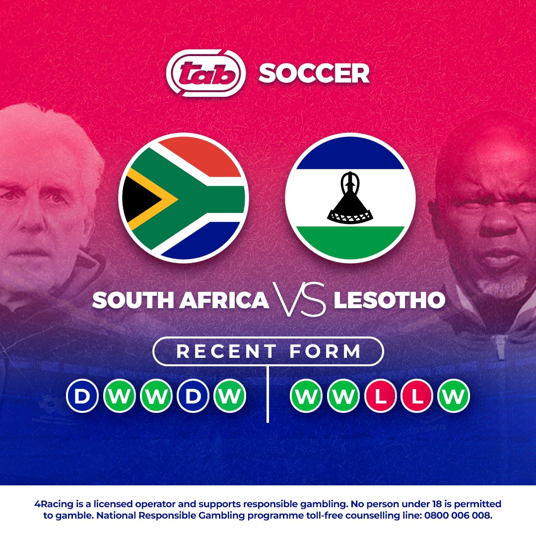 soccer6za's tweet image. South Africa 🇿🇦 vs 🇱🇸 Lesotho

Bafana's form is 🔥, but Lesotho's warriors are ready for a fight! Can South Africa’s stars shine, or will Lesotho’s resilience cause an upset?

#TABSoccer #SouthAfricaVsLesotho #WCQ