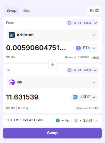 SunnyBayRPG's tweet photo. 🚀 Why I love Relay &amp; Reservoir:
✔ Fast — swap done in 4 sec
✔ Cheap — fee < $0.01
✔ Simple — just a few clicks and done
📸 Here’s how it went: 👇 

#DeFiAcademy @inkonchain @relayprotocol https://t.co/RZtz3d98cH