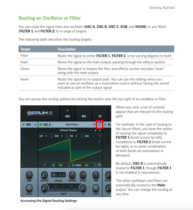Can you route the same oscillator in series to both filters? The way I understand it is that if you want to use both filters from the OSC tab on the same oscillator it has to be in parallel 

<a href="/mattetti/">Matt Aimonetti</a> <a href="/splice/">Splice</a>