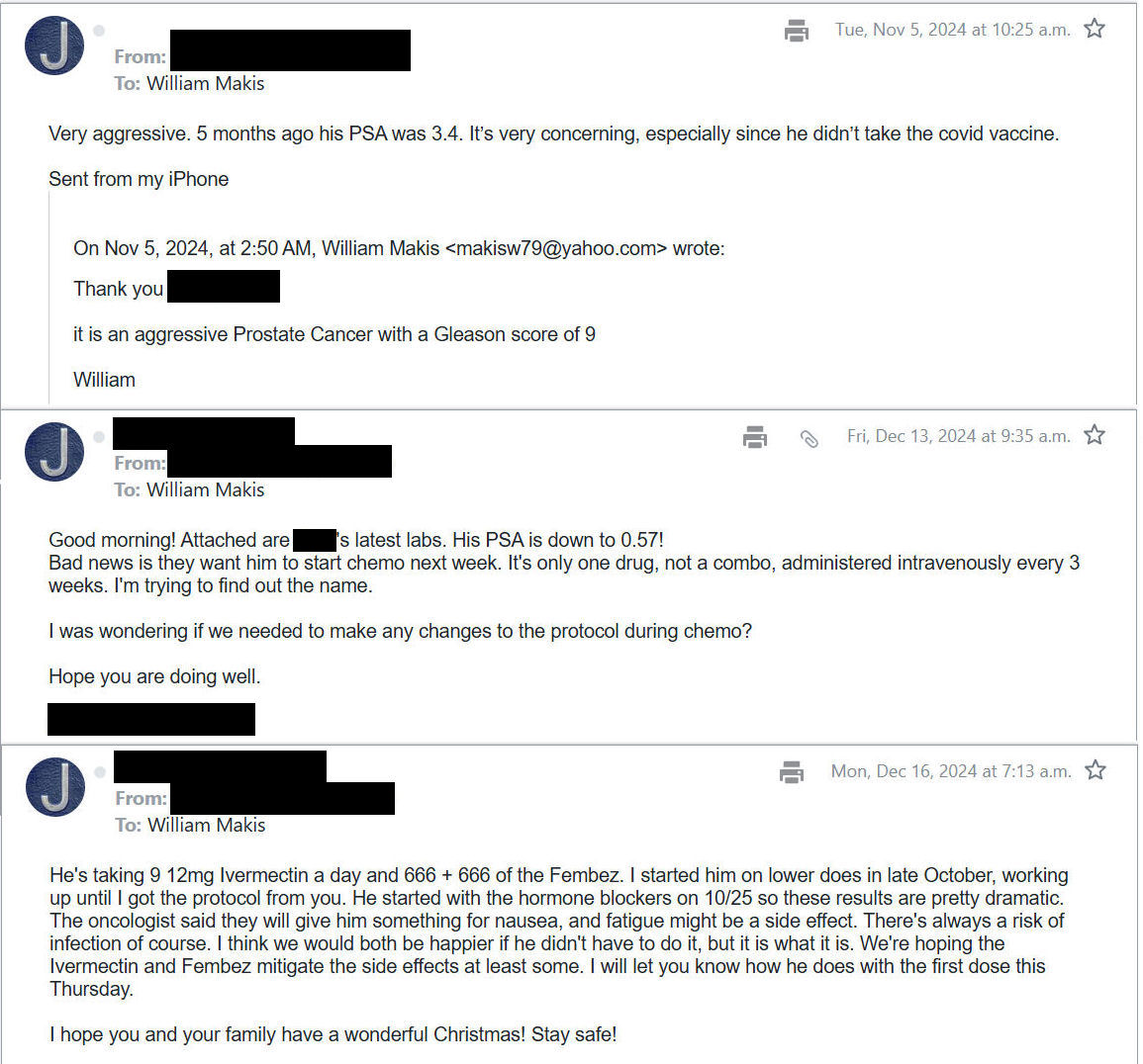 MakisMedicine's tweet photo. NEW ARTICLE: IVERMECTIN and FENBENDAZOLE Testimonial - 60 year old USA man diagnosed with Stage 4 Prostate Cancer Gleason 9 and bone metastases. PSA dropped from 141 to 0.25 in 3 months!

"He's 60 years old and in good health overall. He had a physical 5 months ago and all of his labs were fine"

Life can change very quickly.

"He started feeling achy and tired a few weeks ago and went to the doctor where they did blood work that revealed that his PSA was 141. In April, it was 3.4. They've done a CT scan and a bone scan which revealed widespread osteoblastic metastases."

A patient of mine was diagnosed with sudden onset Stage 4 Prostate Cancer, Gleason 9 with PSA 141.

That is an emergency situation. We didn't waste any time and started:

Ivermectin 1mg/kg/day
Fenbendazole 1332 mg/day

Oncologist started hormone blockers Orgovyx and Nubeqa, then added Taxotere 6 weeks later.

RESULTS:

In about 3 months, his PSA dropped from 141 to 0.25, that's a 99.8% drop.

Stage 4 Prostate Cancer, Gleason 9, metastatic to bones is something you want to get under control as quickly as possible.

Ivermectin and Fenbendazole allow you to do that.
Synergy with hormone blockers.
Synergy with chemo.

Although Oncologists are not allowed to help their cancer patients, adding Ivermectin and Fenbendazole dramatically enhances cancer cell killing - and that’s what you want in a case of extremely aggressive Gleason 9 Prostate cancer like this.

Next, we are going to get some imaging results on this case. But for now, this patient has the best outcome possible in the shortest time frame possible.

A 99.8% drop in cancer markers in 3 months.

I do this so often, it has become second nature. 😃

And I do this with the boot of Alberta's Government of Premier Danielle Smith firmly planted on my neck, my accounts frozen, my funds stolen, my family harassed.

Ok, that gets a little tiring. Give me a big Cancer Centre Premier @ABDanielleSmith, instead of threatening and harassing my family. Let me do what I do best.

I've said it before, no one is going to stop the Ivermectin Cancer revolution and no one is going to stop me. 💪

Welcome to the largest Ivermectin Cancer Clinic in the world. With daily success stories not found anywhere else... 👏

Article Link in photo to avoid shadowban, just re-type the URL in the first photo at the top, into your browser to access.

@joerogan