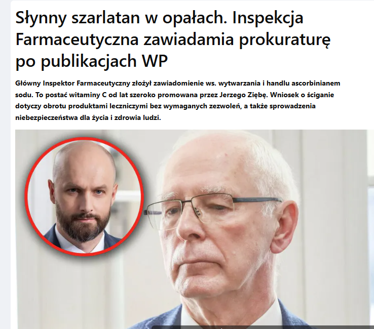 jan_czura's tweet photo. GIF Łukasz Pietrzak zawiadomił prokuraturę w sprawie witaminy C promowanej przez Jerzego Ziębę! 

To kolejne uderzenie w działania "uzdrowicieli" i kolejna reakcja organów państwa na ustalenia WP które opisaliśmy w serialu reporterskim "Szarlatan". 

- Oskar D. nadal przebywa w areszcie. Prokuratura w Zielonej Górze prowadzi śledztwo
- Jego ojciec był zatrzymany  
- Rzecznik Praw Pacjenta wystąpił do prokuratury krajowej o zbadanie sprawy Huberta Czerniaka 
- Prokuratura w Piotrkowie Trybunalskim wznawia śledztwo w sprawie pacjentki z chłoniakiem, którą Czerniak "leczył" suplementami. 
- Ministerstwo Zdrowia zapowiada zmiany w ustawie i skuteczniejsze ściganie szarlatanów... 

Dodatkowo prokuraturę zawiadomiła też Izba Lekarska. Chodzi o wypowiedzi Zięby, który mówił o zabijaniu dzieci przez medyków. 

Działamy dalej, bo niestety szarlatanów, oszustów, naciągaczy w Polsce jest cała masa. Następne szokujące ustalenia niebawem!!! 

@lpietrzak20 @MZ_GOV_PL @wirtualnapolska 

https://t.co/ZCXGuPLnHM