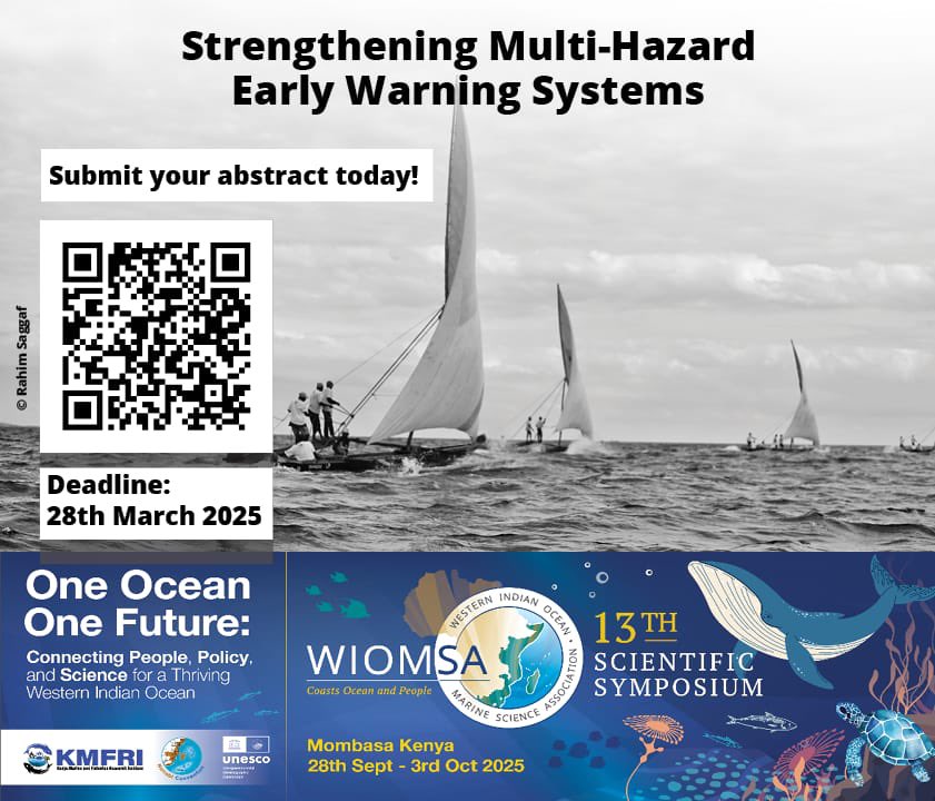 Early warning systems are used at the frontline of protecting coastal communities from natural hazards and extreme weather events. 

Ongoing efforts to strengthen multi-hazard early warning systems within the WIO region will be showcased at #WIOMSA2025.