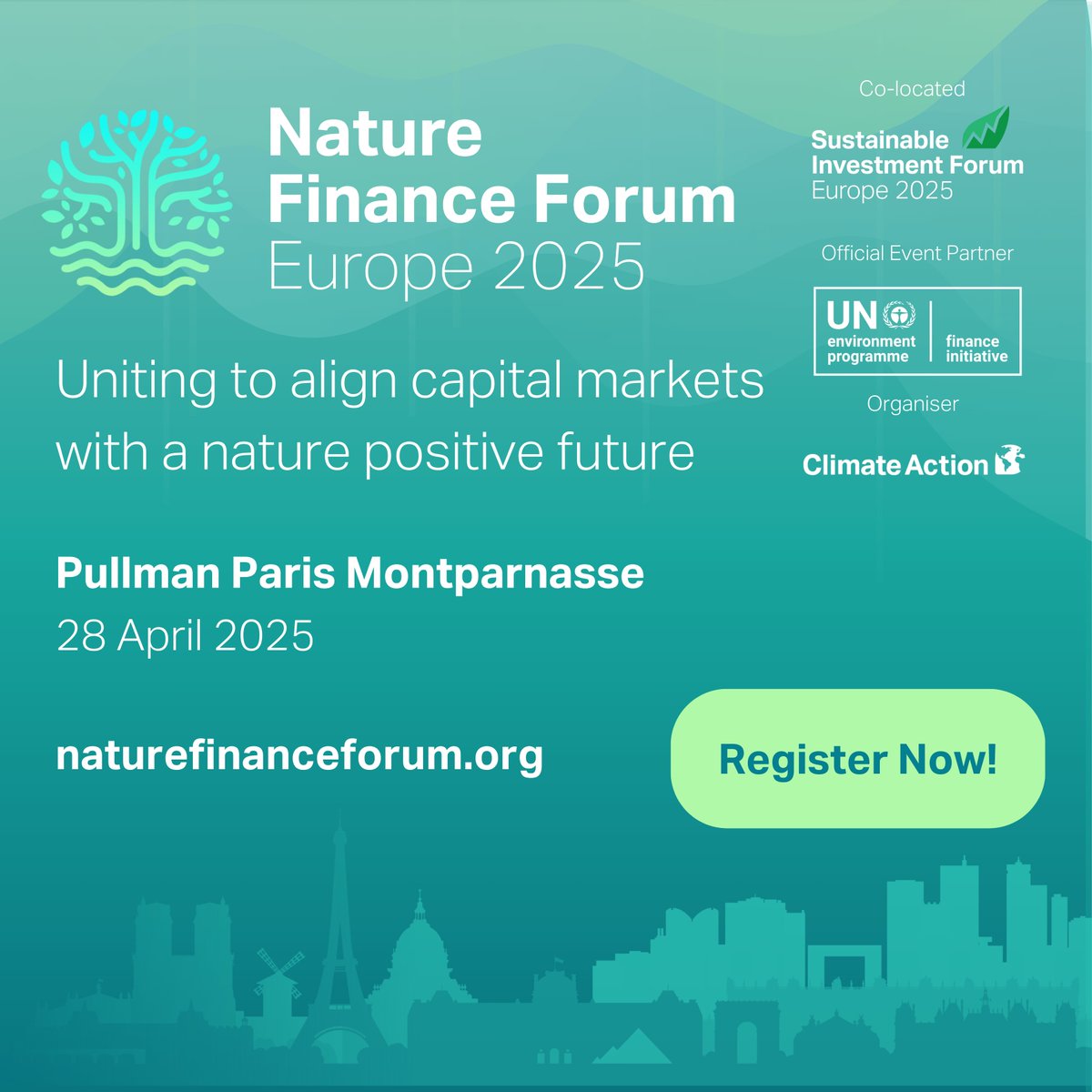 Eurosif (@eurosif) on Twitter photo ๐ Already registered for <a href="/Climate_Action_/">Climate Action</a>โs Sustainable Investment Forum Europe 2025 (#SINVEurope) & Nature Finance Forum Europe (#NFFEU)?
๐ 28/29 April, Paris
๐ Members of our network get a 25% discount โ contact us!
๐ More info: events.climateaction.org/sustainable-inโฆ ๐ Already registered for <a href="/Climate_Action_/">Climate Action</a>โs Sustainable Investment Forum Europe 2025 (#SINVEurope) & Nature Finance Forum Europe (#NFFEU)?
๐ 28/29 April, Paris
๐ Members of our network get a 25% discount โ contact us!
๐ More info: events.climateaction.org/sustainable-inโฆ
