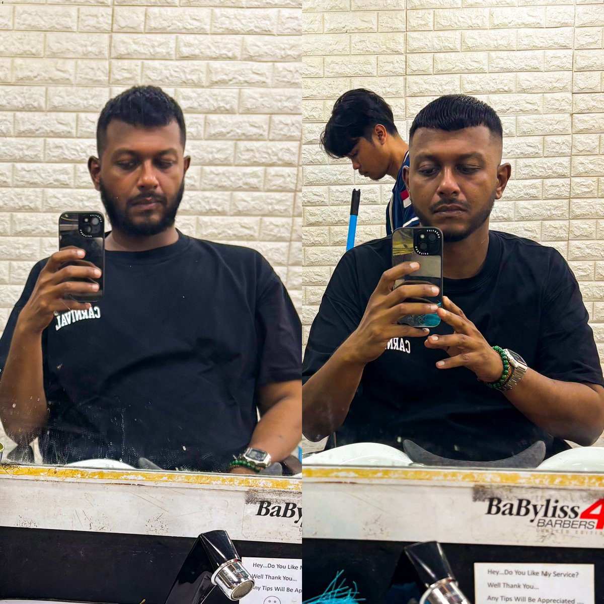 VananM's tweet photo. Before: caveman. After: gentleman. Shoutout to Sir Dewa for the rescue mission. 🧔🏿‍♂️✂️ https://t.co/S8bvbfitW1