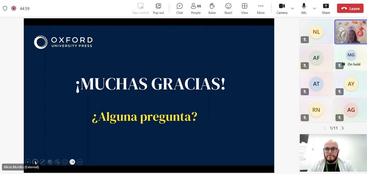 Hoy participé como ponente en los simposios online que organiza Oxford University Press. Ha sido un placer compartir tiempo con tantos compañeros hablando sobre gestión del talento, liderazgo en AA.CC. y ABP. 

¡Es un orgullo poder compartir nuestro proyecto! :)