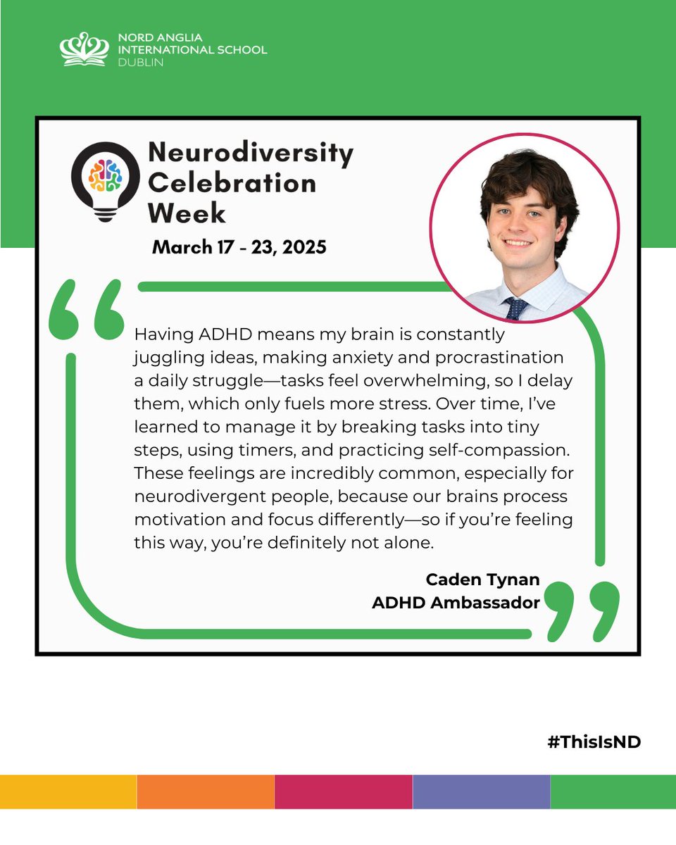 NAISDublin's tweet image. 🌟 Celebrating Neurodiversity Week! 🌟
This week, our incredible teachers and staff have shared their own experiences of being neurodiverse—offering advice, strategies, and insights to support and inspire our students.
Let’s continue to celebrate and uplift every unique mind.