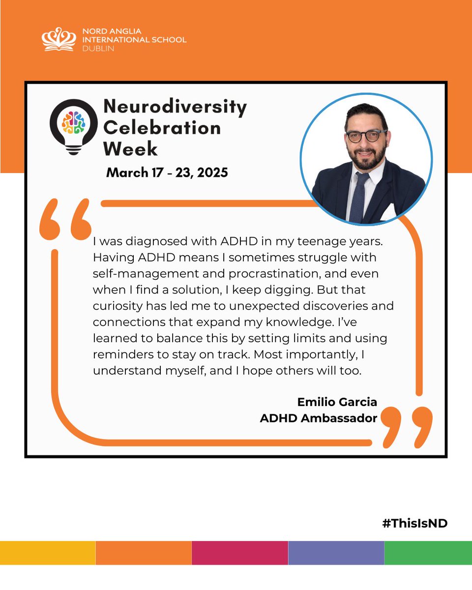 NAISDublin's tweet image. 🌟 Celebrating Neurodiversity Week! 🌟
This week, our incredible teachers and staff have shared their own experiences of being neurodiverse—offering advice, strategies, and insights to support and inspire our students.
Let’s continue to celebrate and uplift every unique mind.