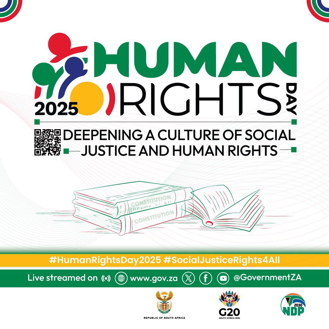 #HumanRightsDay2025🇿🇦 Today, 21 March 2025, South Africa honor the sacrifices made for freedom and democracy.

This year’s Human Rights Day will be celebrated under the theme “ Deepening the culture of Social Justice and Human Rights.