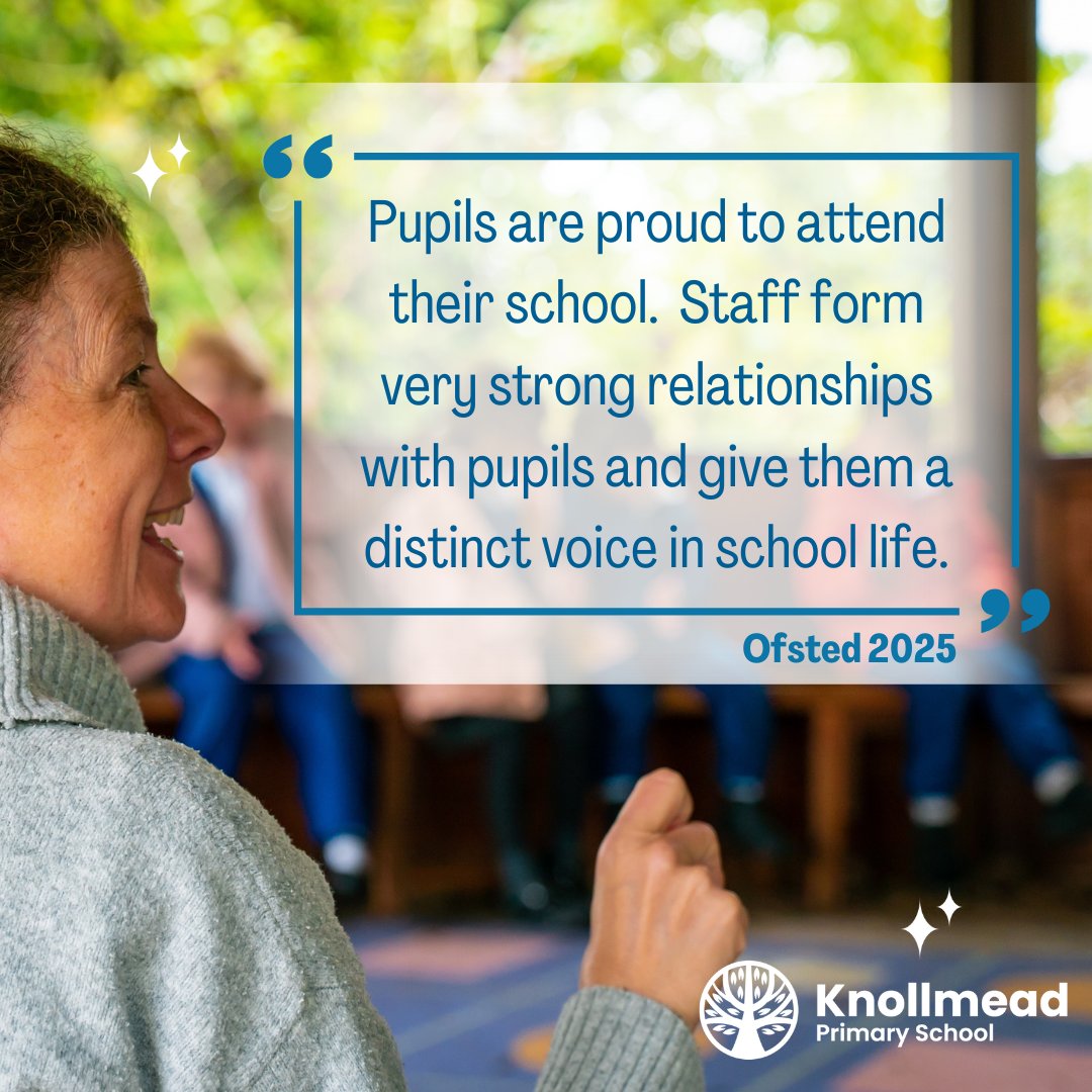 Knollmead Primary Sc (@knollmeadpri) on Twitter photo We are delighted that Ofsted has recognised the strong relationships that our staff have with pupils. This is what helps make Knollmead such a happy school that children are proud to be part of. bit.ly/41XiA0X
#EducationExcellence We are delighted that Ofsted has recognised the strong relationships that our staff have with pupils. This is what helps make Knollmead such a happy school that children are proud to be part of. bit.ly/41XiA0X
#EducationExcellence